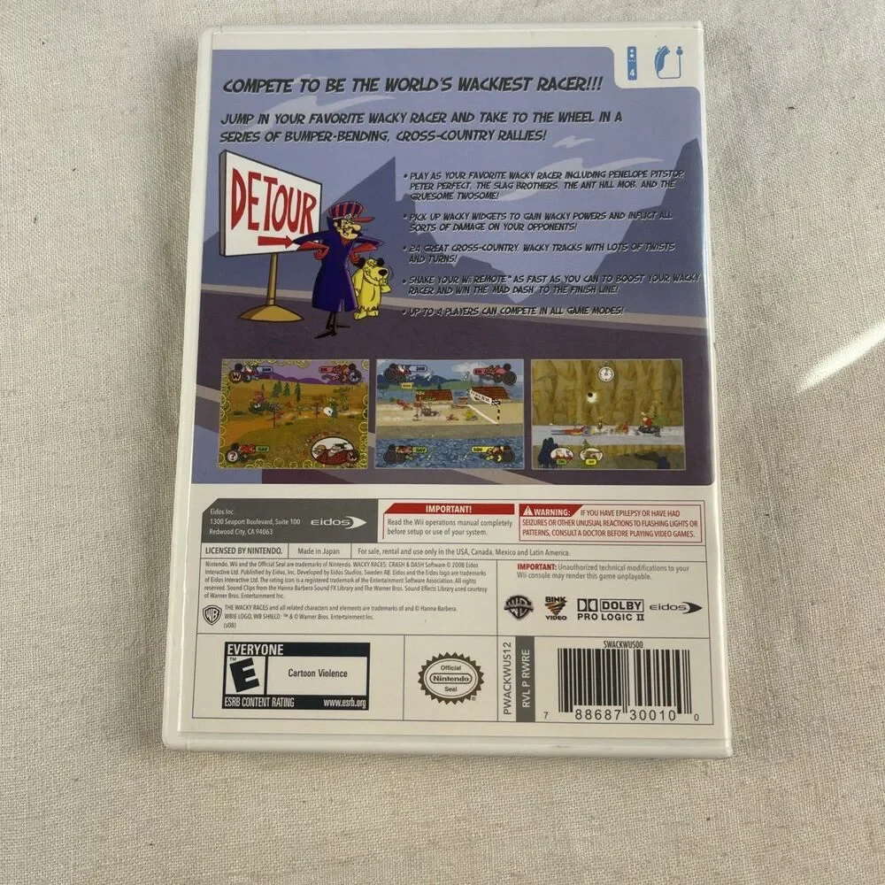 Wacky Races: Crash & Dash (Nintendo Wii, 2008) Tested/Working